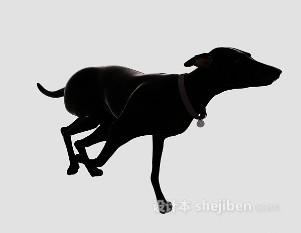 设计本黑色狗动物 3d模型下载