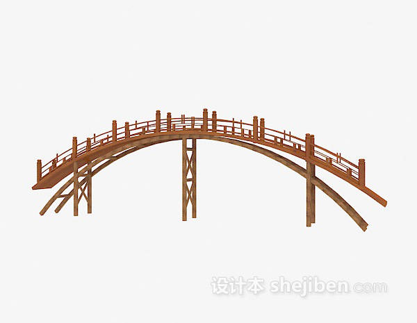 免费木拱桥3d模型下载