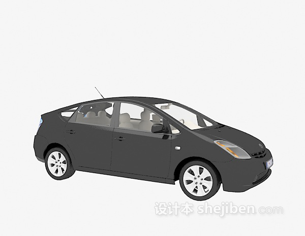 现代风格黑色小车汽车3d模型下载