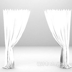 纯白色窗帘3d模型下载