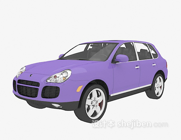 免费紫色汽车3d模型下载