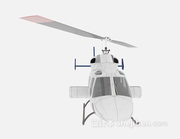 设计本蓝色直升机免费3d模型下载