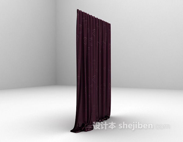 现代风格深色窗帘3d模型下载
