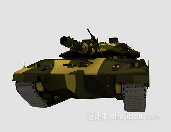 免费绿色军事坦克3d模型下载