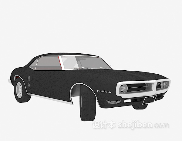 设计本黑色小轿车3d模型下载