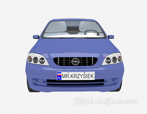 蓝色max汽车3d模型下载