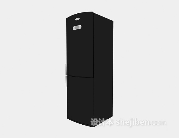 设计本黑色冰箱3d模型下载