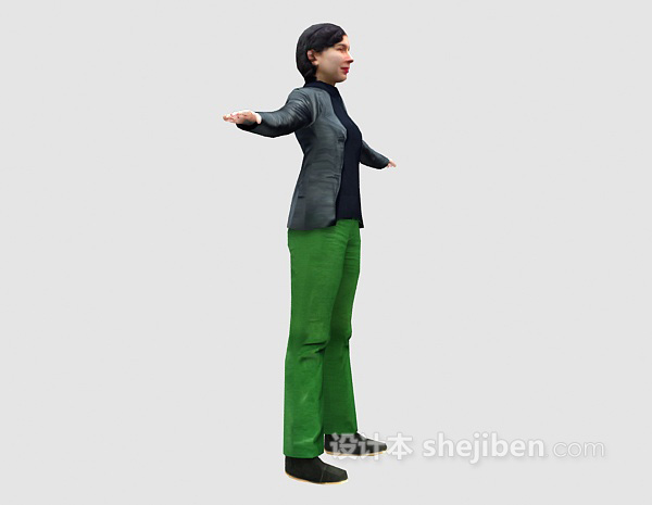 现代风格女人站姿人物3d模型下载