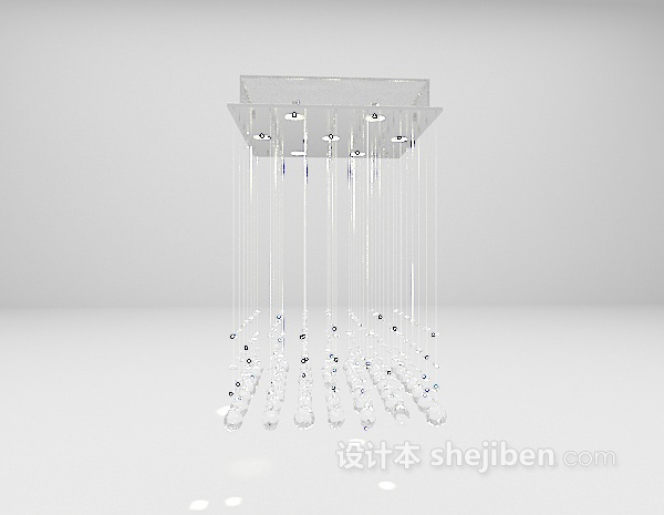 现代简约水晶吊灯3d模型下载