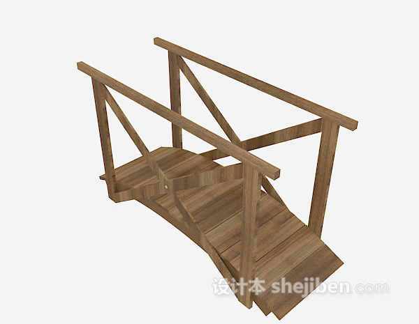 现代风格木桥3d模型下载