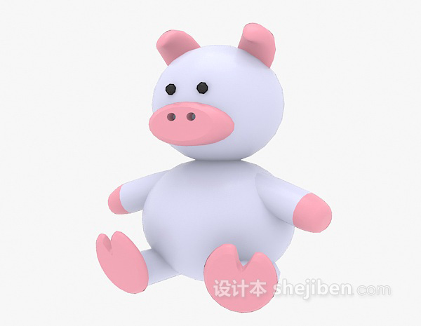 免费儿童玩具小猪3d模型下载