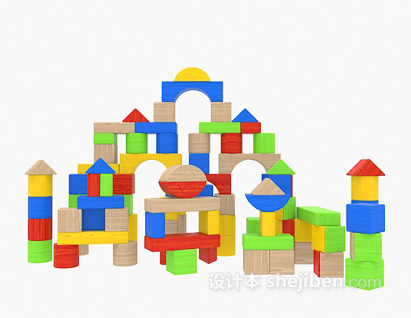 积木玩具3d模型下载