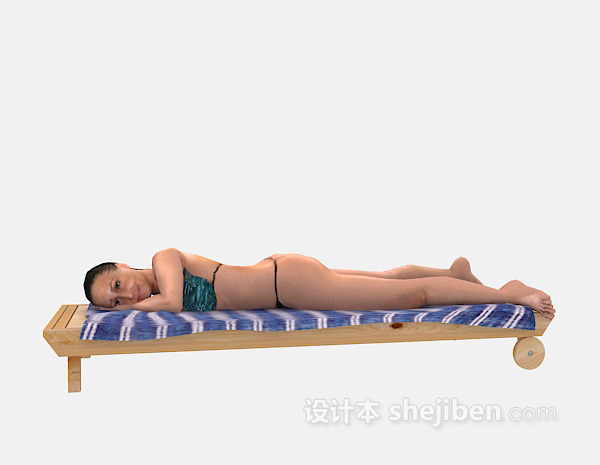 免费日光浴女人3d模型下载