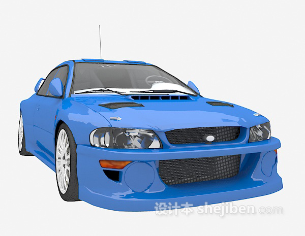 设计本蓝色跑车免费3d模型下载