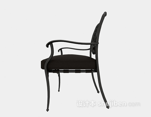 欧式风格欧式铁艺皮质单椅3d模型下载