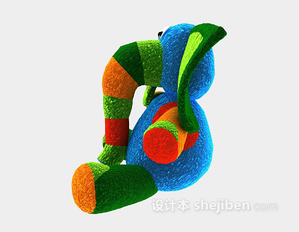 现代风格毛绒玩具3d模型下载
