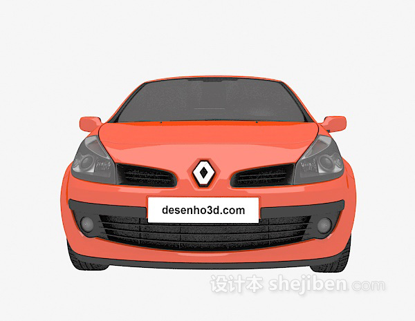 设计本橙色车辆3d模型下载