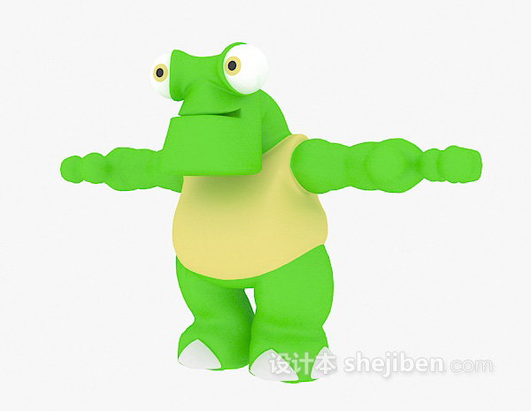 免费绿色动物儿童玩具3d模型下载