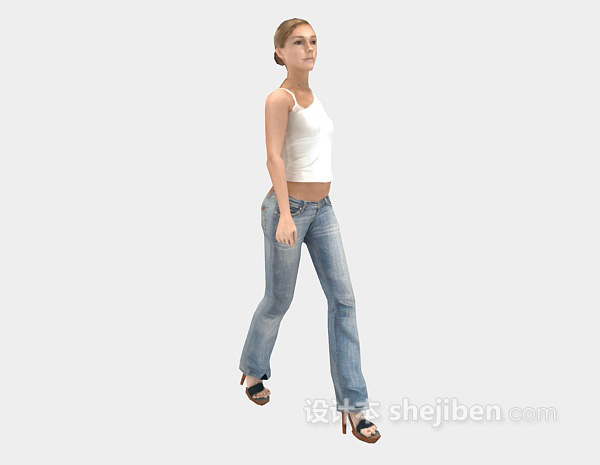 现代风格时尚女人人物3d模型下载