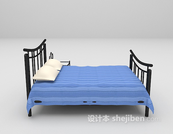 欧式风格欧式铁床max床3d模型下载