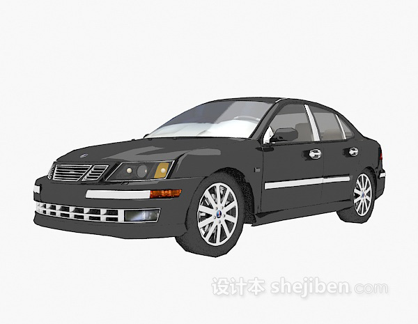 免费黑色炫酷汽车3d模型下载