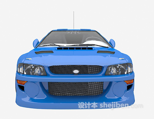 蓝色跑车模型3d模型免费下载