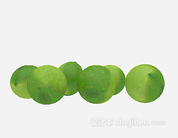 设计本绿色水果3d模型下载