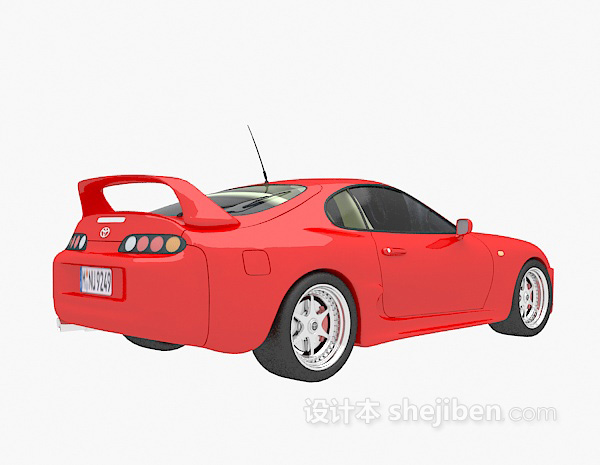 免费红色max汽车3d模型下载