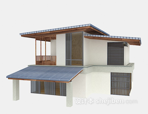 日式别墅3d模型下载