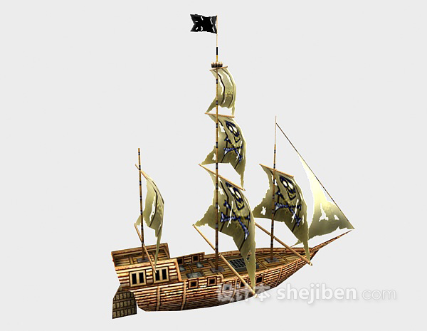 设计本海贼帆船3d模型下载