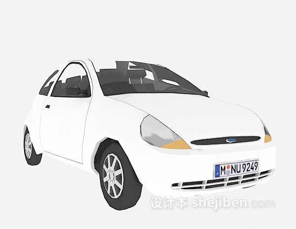 设计本白色小车辆3d模型下载