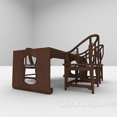 桌椅组合max3d模型下载