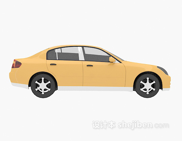 现代风格黄色汽车3d模型下载