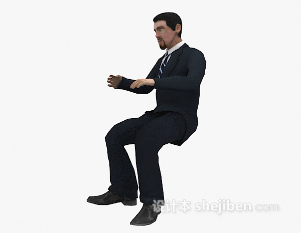 免费坐着的男士3d模型下载