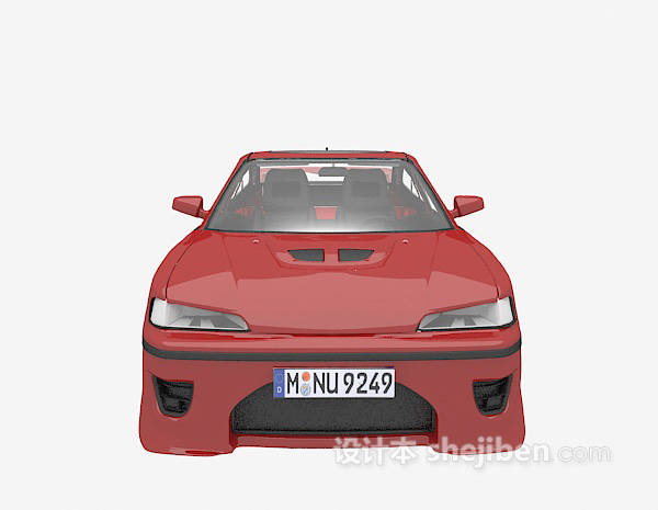红色小车max汽车3d模型下载