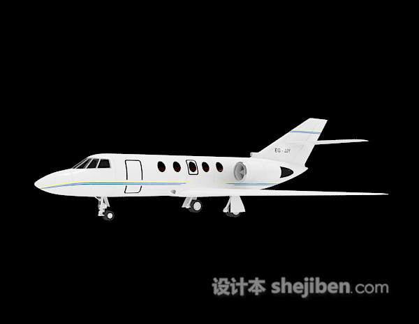 免费白色飞机3d模型下载