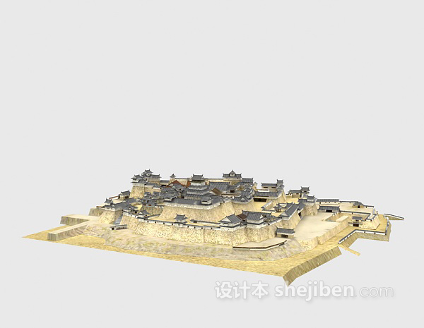 中式风格古建筑3d模型下载