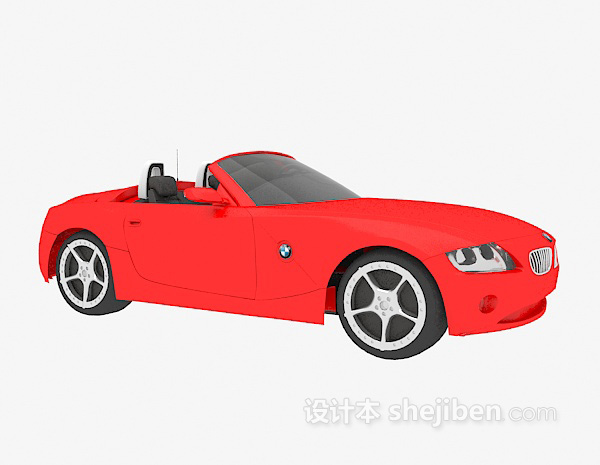 现代风格红色炫酷跑车3d模型下载