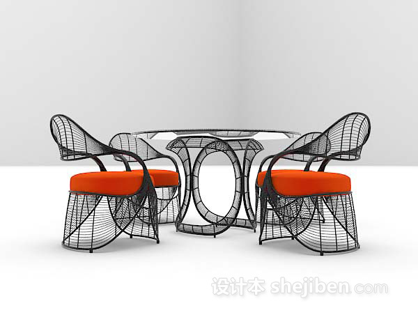 设计本简易桌椅组合3d模型下载