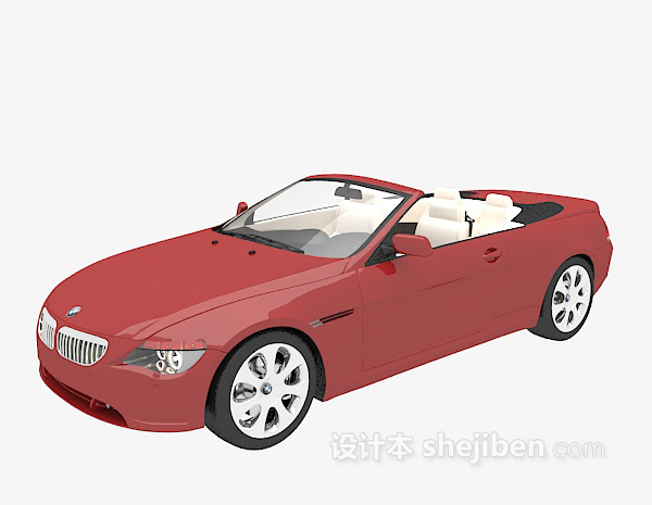 现代风格红色宝马跑车3d模型下载