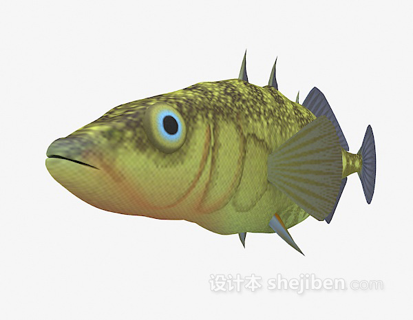 现代风格黄的的鱼3d模型下载