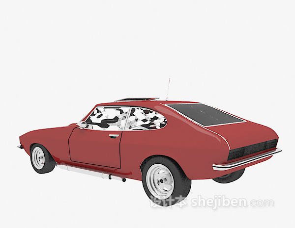 现代风格红色汽车max3d模型下载