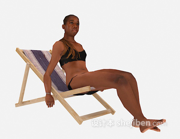 现代风格沙滩泳衣女士3d模型下载