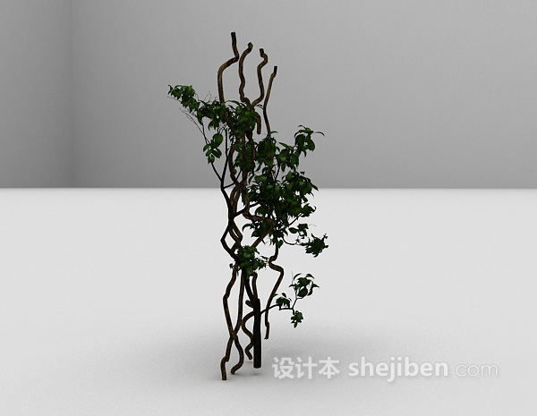 现代风格绿色藤蔓植物3d模型下载
