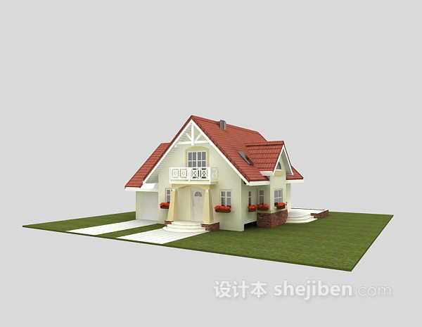 现代风格别墅3d模型下载
