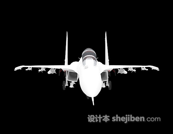 白色的飞机3d模型下载