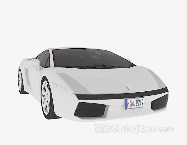 设计本白色跑车免费3d模型下载