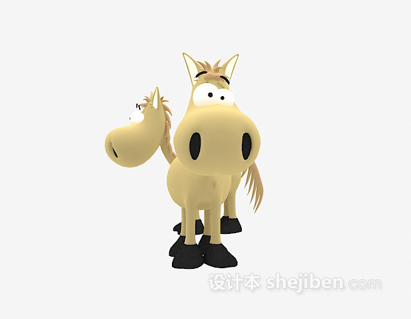 儿童动物玩具马3d模型下载