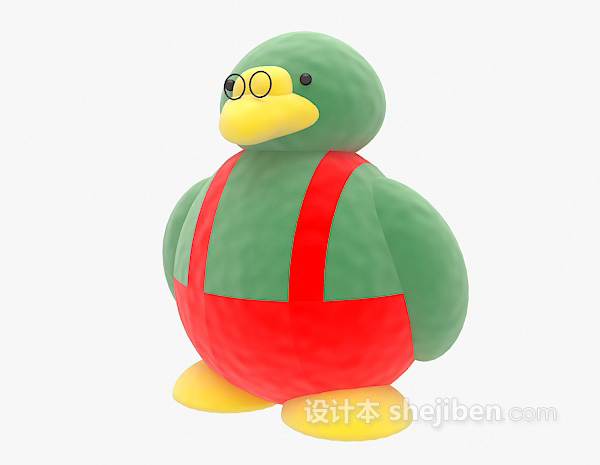 免费儿童动物玩具鸭博士3d模型下载