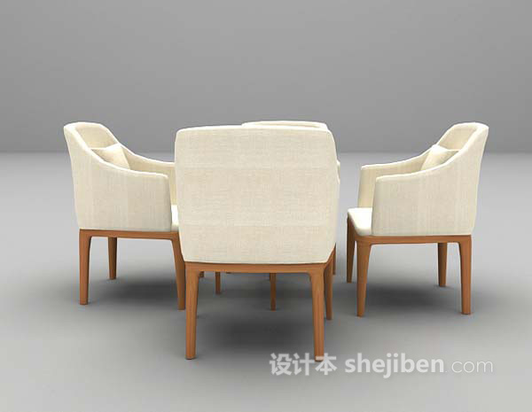 现代风格灰色桌椅推荐3d模型下载